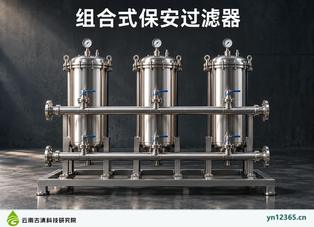 组合式保安过滤器，AI辅助示意