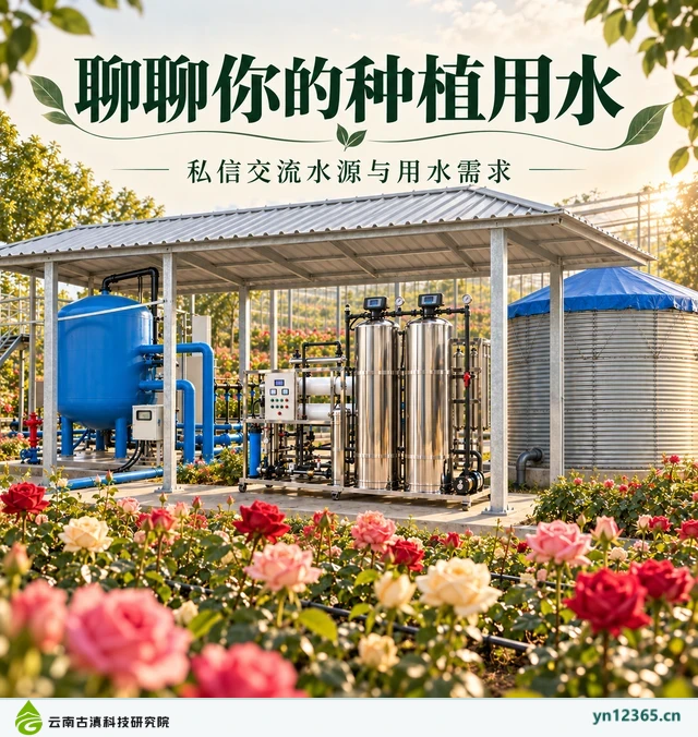 花卉用水朋友圈布局与外观示意（AI辅助图片 3，非项目实拍）