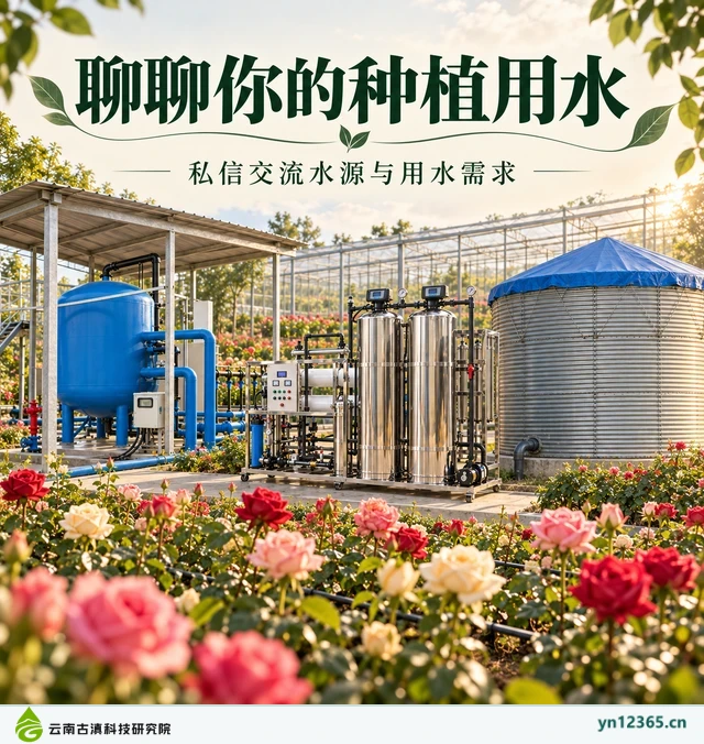 花卉用水朋友圈布局与外观示意（AI辅助图片 3，非项目实拍）