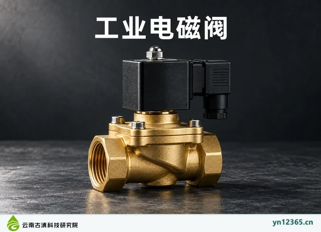 工业电磁阀，AI辅助示意