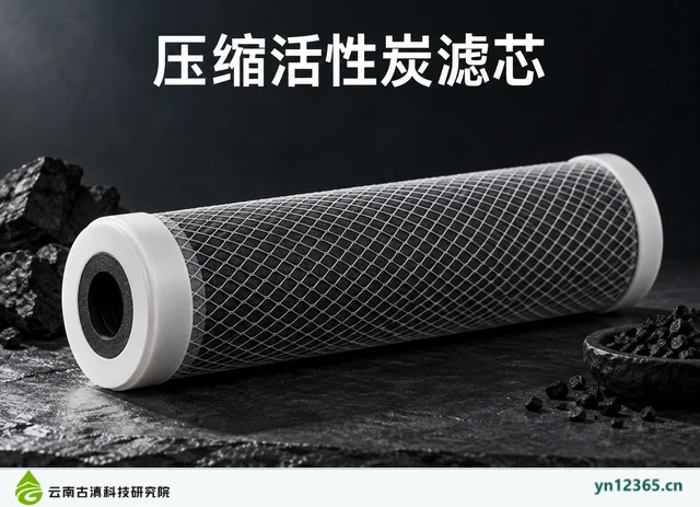 压缩活性炭滤芯，AI辅助示意