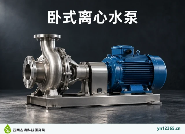 卧式离心水泵，AI辅助示意