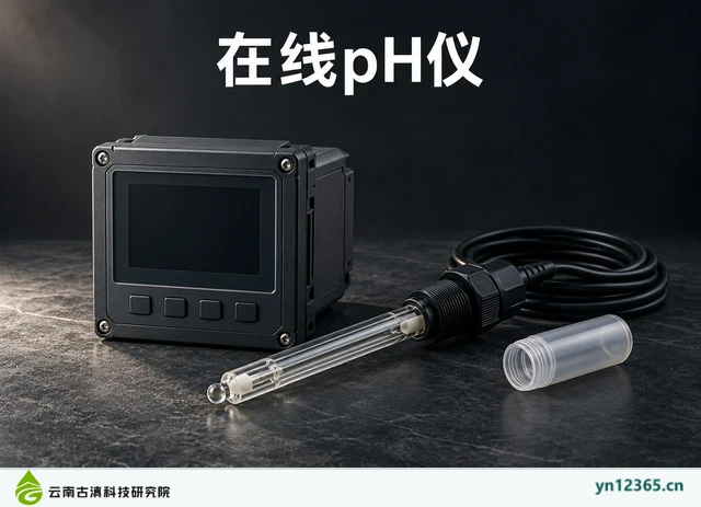在线pH仪，AI辅助示意