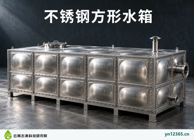 不锈钢方形水箱，AI辅助示意