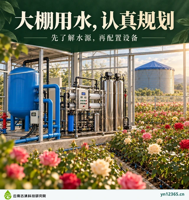 设备布局与局部配套示意：04_大棚用水认真规划（AI辅助，非项目实拍）