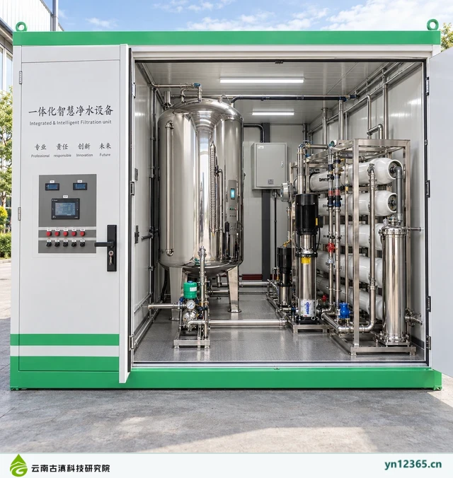 设备布局与局部配套示意：07_储水与供水（AI辅助，非项目实拍）