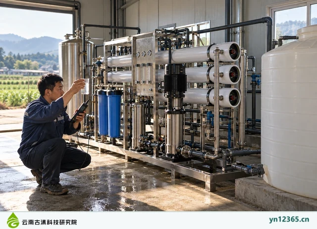 农村饮水水质检测，AI辅助示意