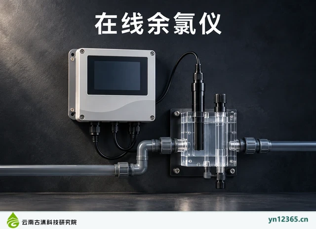 在线余氯仪，AI辅助示意