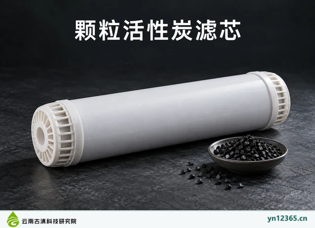 颗粒活性炭滤芯，AI辅助示意