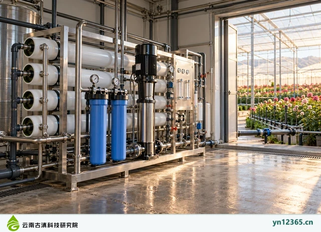 鲜花温室供水，AI辅助示意