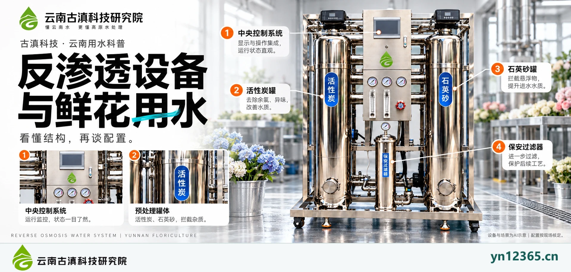 云南鲜花用水：反渗透设备结构、水质检查与选型指南